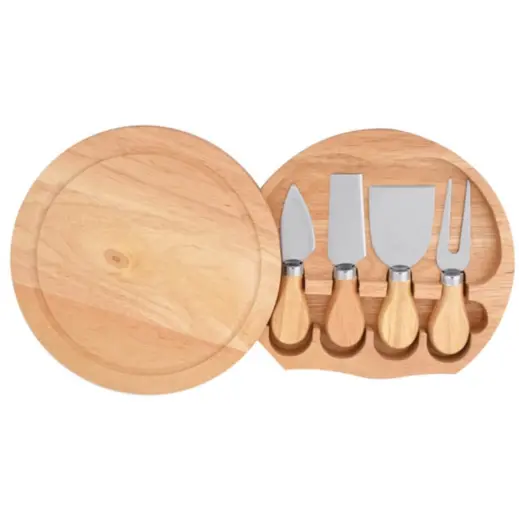 Chateau Cheese Board & Knife Set Display Case Open